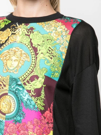 Shop Versace Technicolor Baroque Print Top In Multicolour