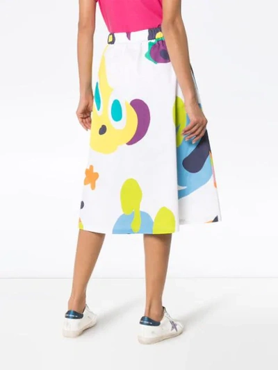 Shop Mira Mikati Abstract Patterned Midi Skirt In Blue