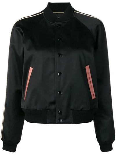 Shop Saint Laurent Bomber Jacket In Black