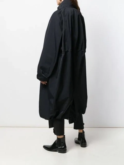 Shop Bottega Veneta Oversized Hooded Coat In Black
