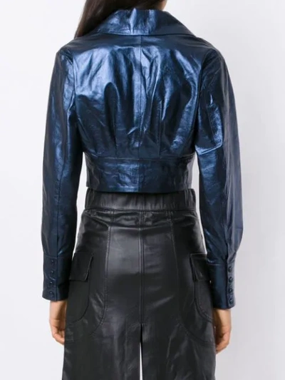 Shop Andrea Bogosian Leather Jacket In Blue