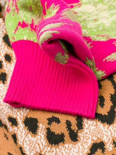 Shop Msgm Cropped Multi Print Sweater In 25 Multicolor