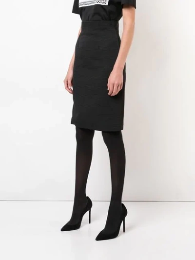 Shop Versace Textured Pencil Skirt - Black