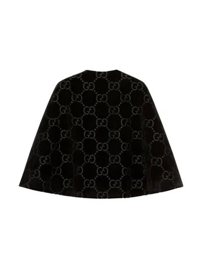 Shop Gucci Gg Velvet Cape In Black