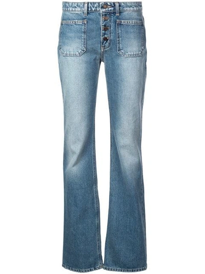 Shop Saint Laurent Bootcut Jeans In Blue