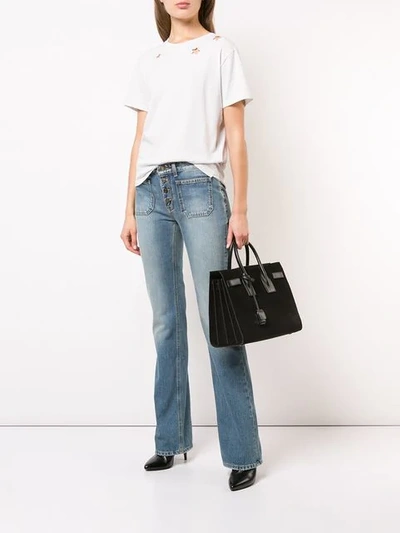 Shop Saint Laurent Bootcut Jeans In Blue