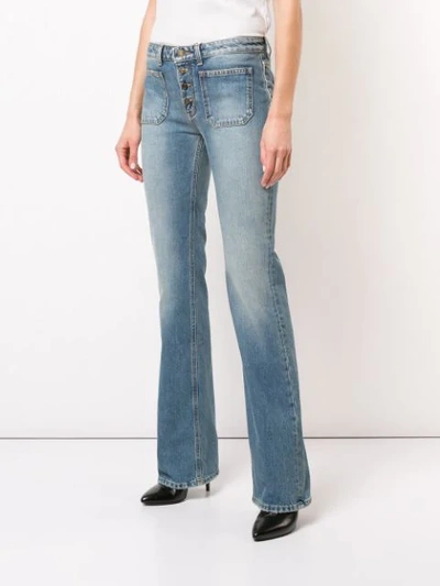 Shop Saint Laurent Bootcut Jeans In Blue