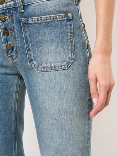 Shop Saint Laurent Bootcut Jeans In Blue