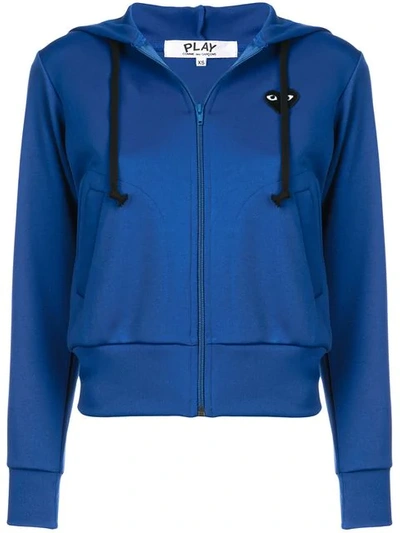 Shop Comme Des Garçons Play Slim Fit Hoodie In Blue