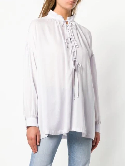 Shop Iro Oversized Tie Fastened Blouse In Pink