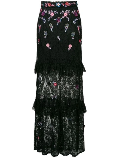Shop Dundas Ruffled Lace Panel Layer In Black