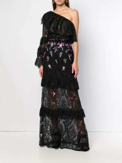 Shop Dundas Ruffled Lace Panel Layer In Black