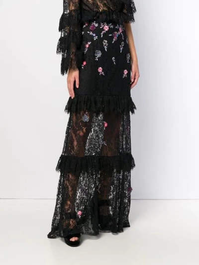 Shop Dundas Ruffled Lace Panel Layer In Black