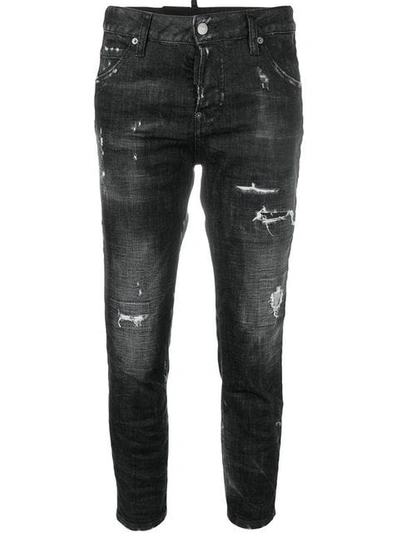 Shop Dsquared2 Ripped Jeans In Black