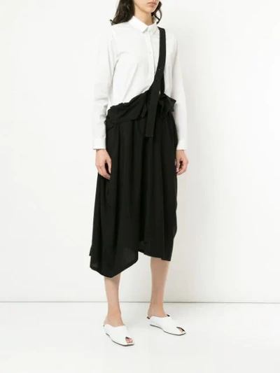 Shop Y's One Suspender Midi Skirt - Black