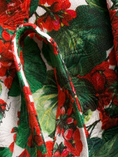 Shop Dolce & Gabbana Crepe Floral-print Dress In Red