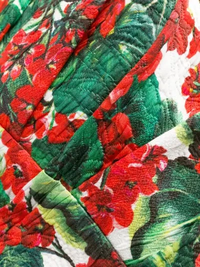 Shop Dolce & Gabbana Crepe Floral-print Dress In Red