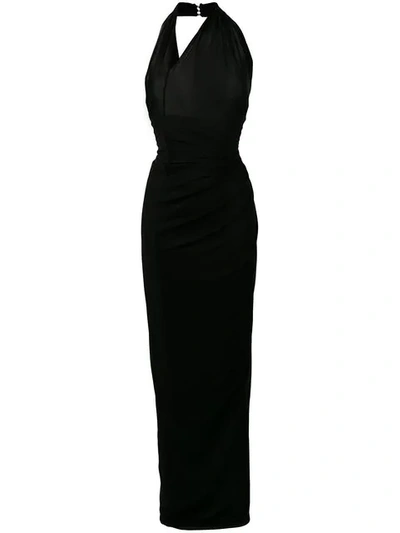 Shop Alexander Mcqueen Jersey Fitted Gown In Black