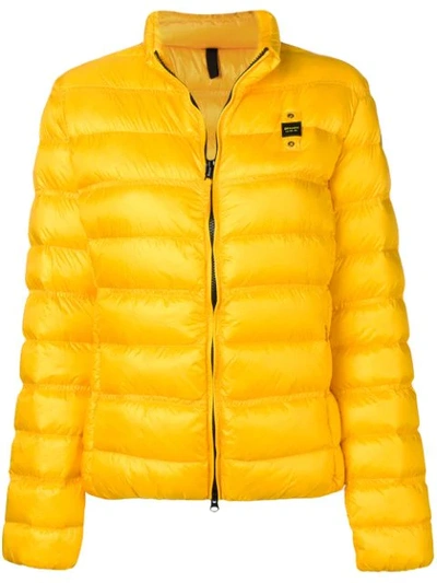 Shop Blauer Short Padded Jacket - Yellow