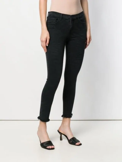 Shop J Brand Skinny Cropped Jeans In Black