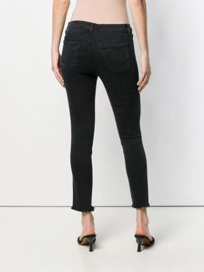 Shop J Brand Skinny Cropped Jeans In Black