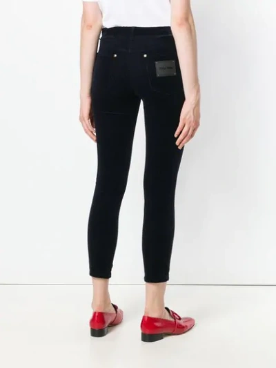 Shop Miu Miu Skinny Cropped Corduroy Trousers In Blue