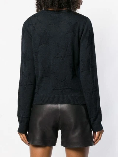 Shop Saint Laurent Star Intarsia Jumper In Black