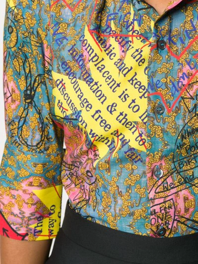 Shop Vivienne Westwood Phrase Print Shirt - Blue