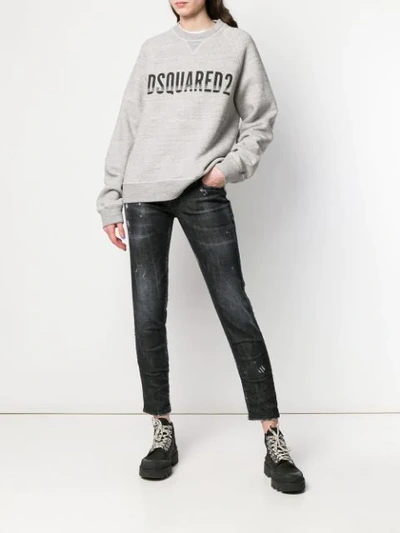 Dsquared2 Logo Print Sweatshirt In Grey