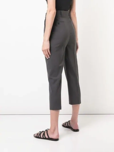 Shop Rick Owens Cropped Tailored Trousers In Grey
