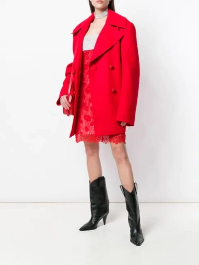 Shop Nina Ricci Oversized Peacoat - Red