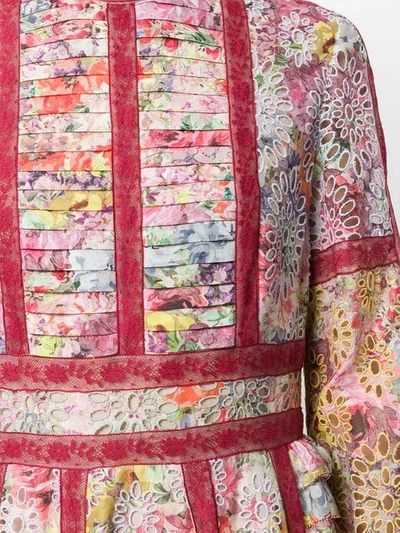 Shop Valentino Lace Trim Floral Skirt In Multicolour