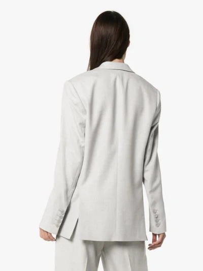 Shop Stella Mccartney Single Breasted Suit Blazer In Grey
