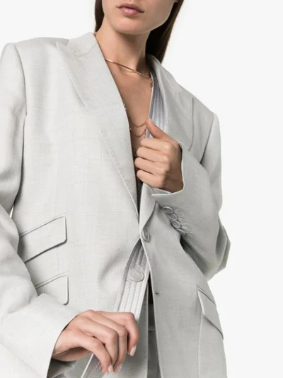 Shop Stella Mccartney Single Breasted Suit Blazer In Grey