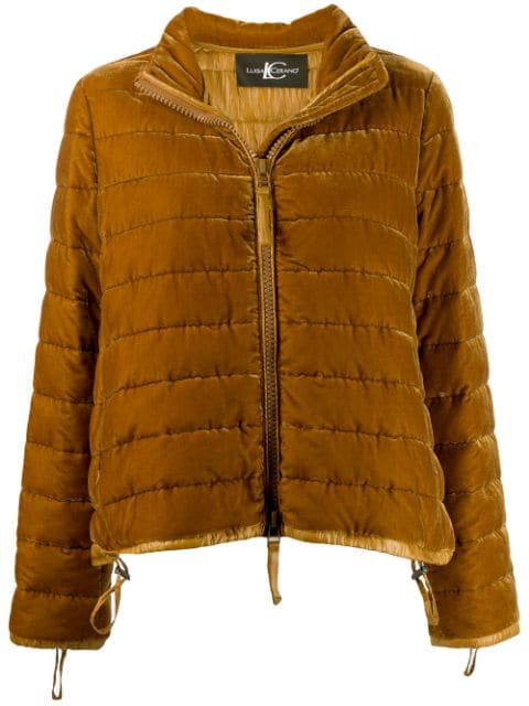 Luisa Cerano Quilted Velvet Jacket In Brown | ModeSens