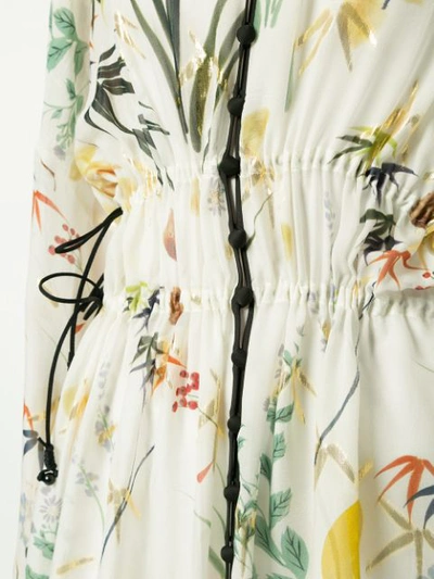 Shop Mame Floral Print Plunge Neck Dress - White