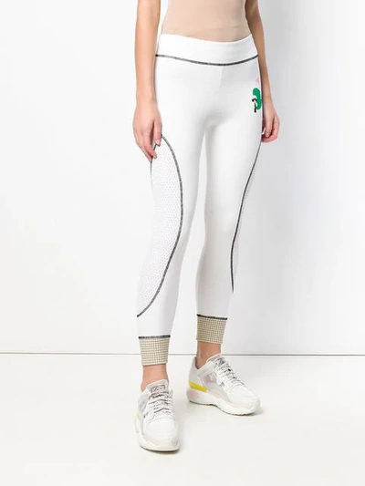 Shop Fendi Karl Logo Print Leggings In White