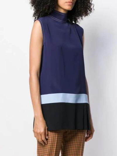 Shop Marni Contrasting Panels Top In Blue