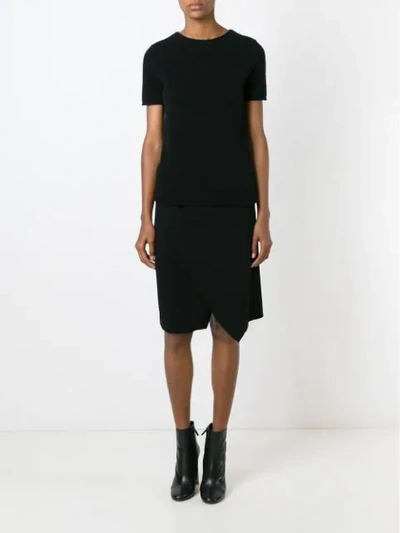 Shop Theory Short Sleeve Knit Top In Black