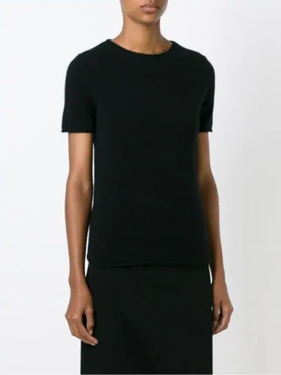 Shop Theory Short Sleeve Knit Top In Black