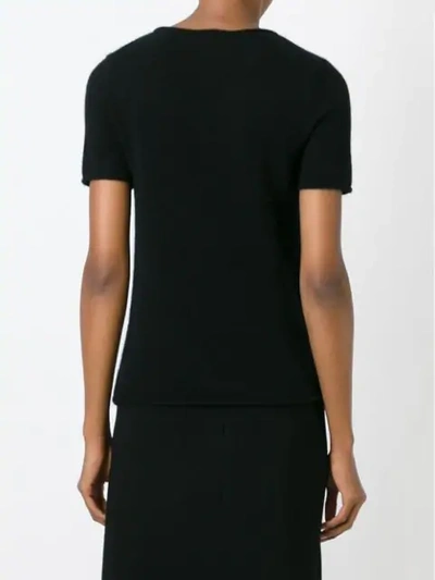 Shop Theory Short Sleeve Knit Top In Black