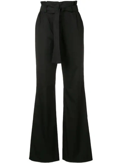 Shop Moschino High-waist Belted Trousers In Black