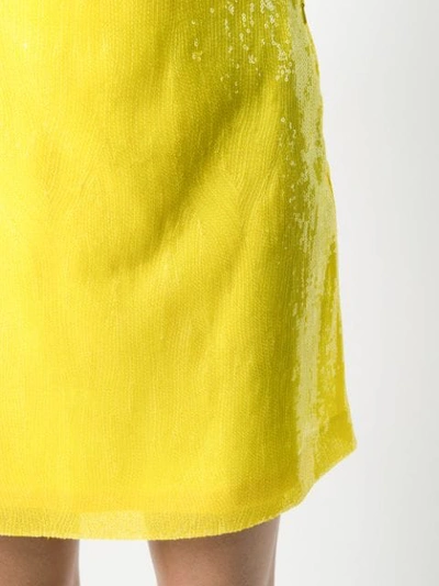 Shop Alberta Ferretti Yellow Sequin Skirt
