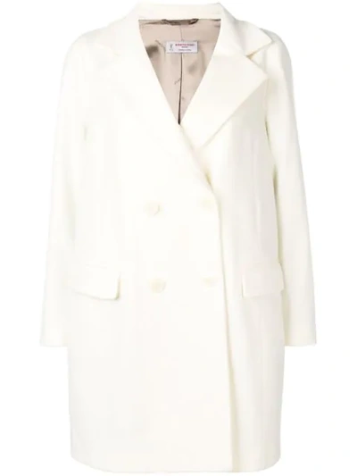 Shop Alberto Biani Double-breasted Coat - White