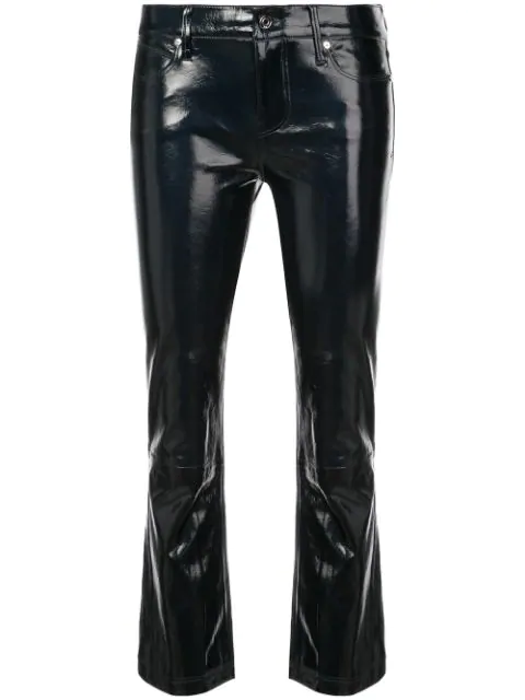 blue patent leather pants