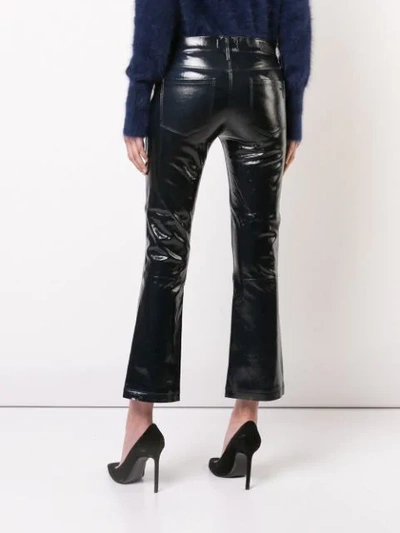 Shop Rta Cropped Varnished Trousers In Black