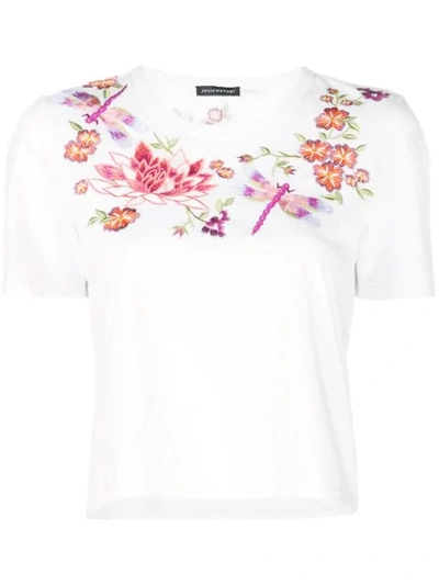 Shop Josie Natori Besticktes T-shirt In White