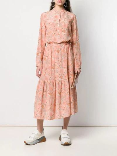 Shop Stella Mccartney Floral Print Skirt In Neutrals