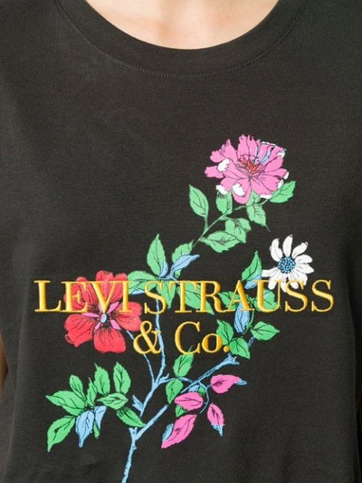 Shop Levi's Floral Print T-shirt In Black