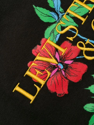 Shop Levi's Floral Print T-shirt In Black